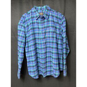 Knox And Lane SKU 7584 Mens Flannel Plaid Shirt Blue and Green Size L